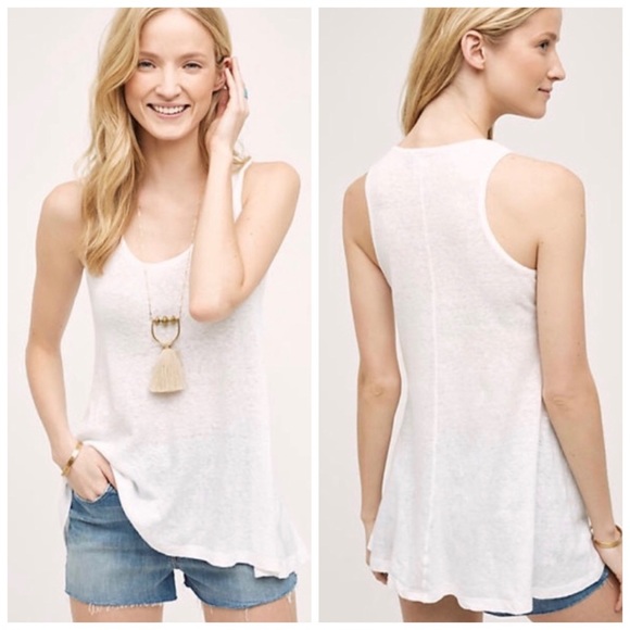 Anthropologie Tops - Anthropologie Akemi + Kin Linen Swing Tank White M